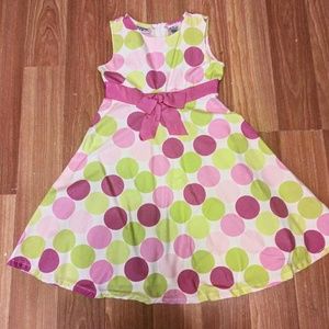 Specialty Girls Pink/Green Polka Dot Dress SIze 5